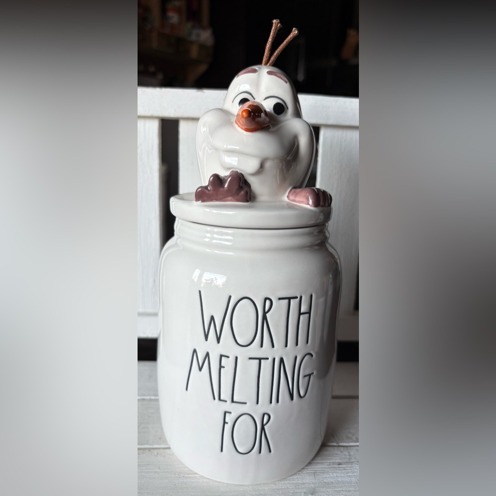 Rae Dunn White Ceramic Olaf Baby Canister